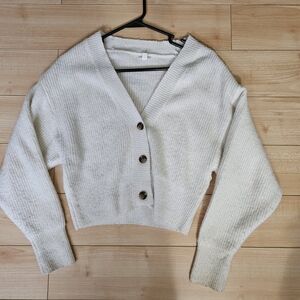 Garage Ivory Button-Up Women's Cardigan